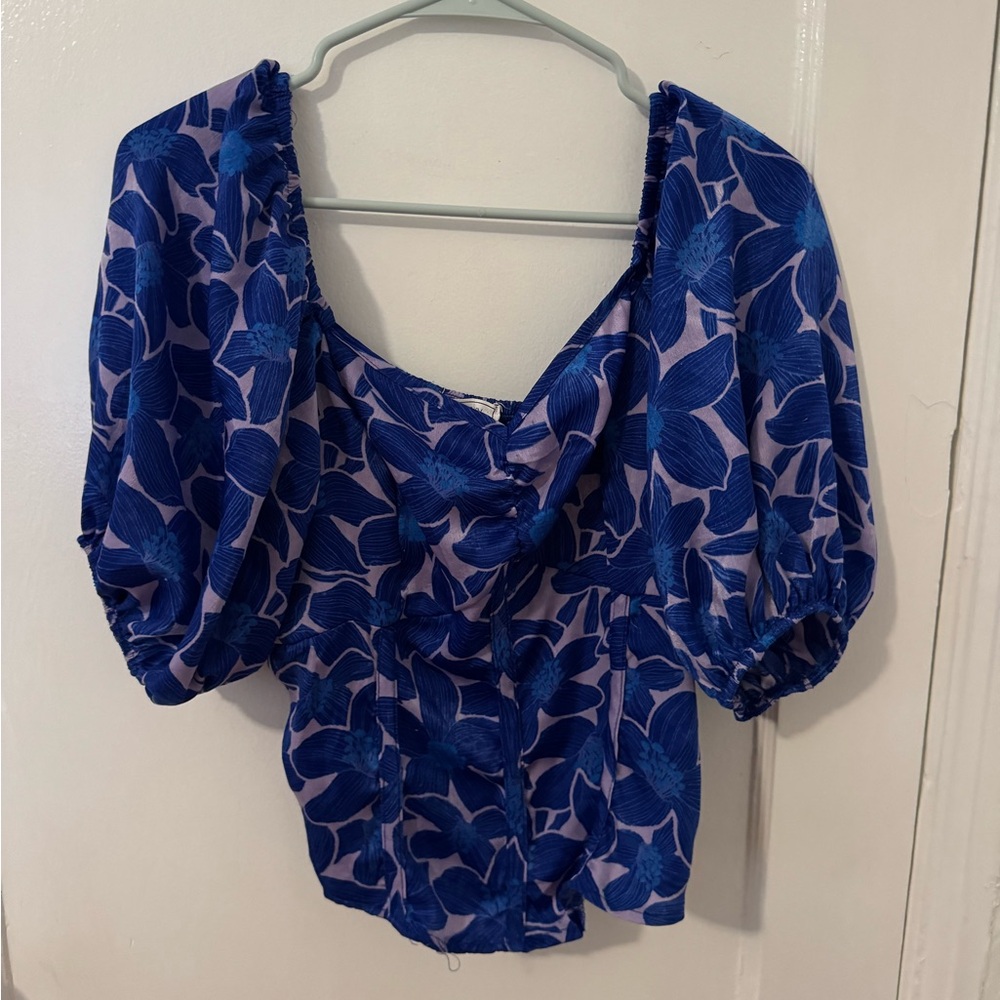 Blue Floral Women's Top